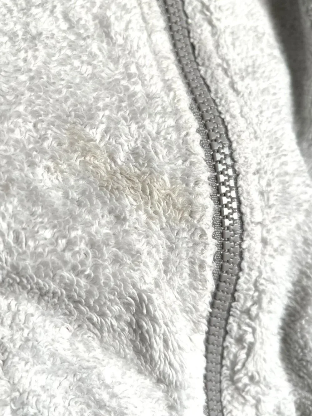 The North Face white and gray fleece hoodie L 14/16